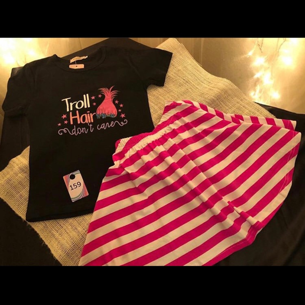 Toddler girls Trolls Summer outfit